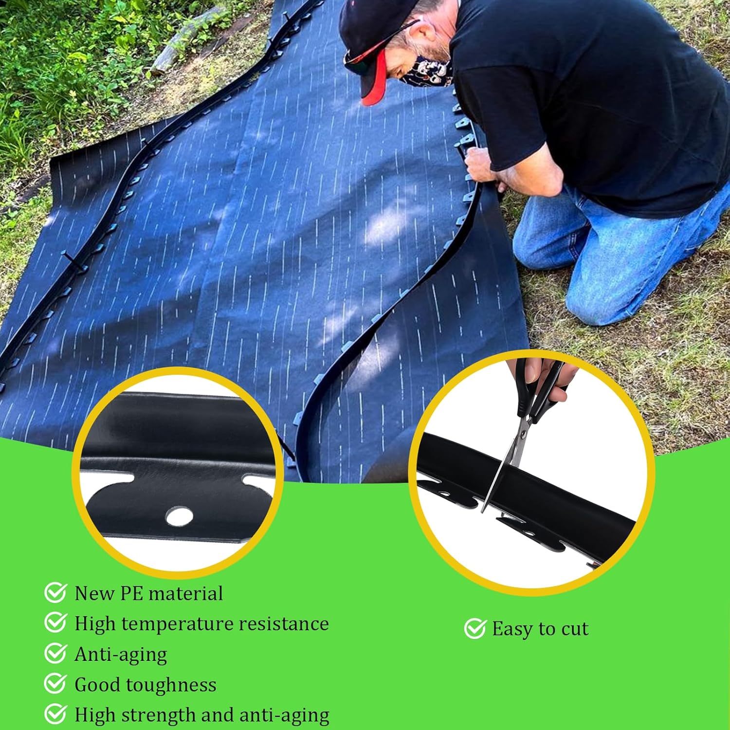 Black 100FT Landscape Edging Kit with 32 Anchoring Stakes O9102