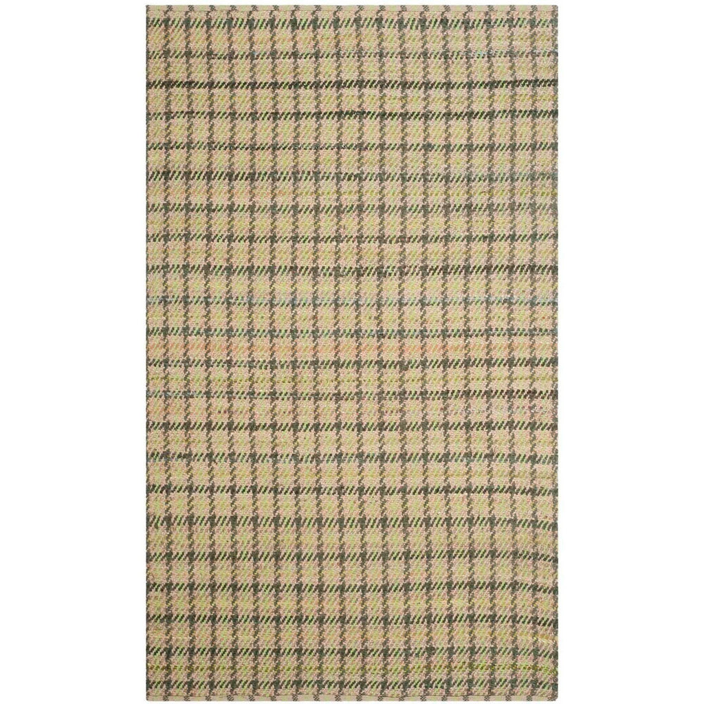 Green/Natural Checkered Geometric Area Rug K430691