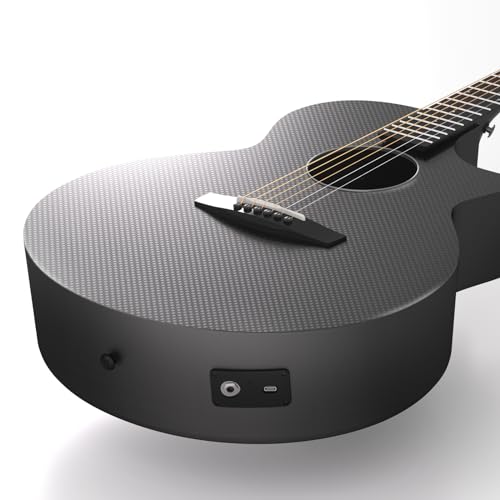 Acoustic Electric Guitar Carbon Fiber 41" 4/4 Sized Guitar Bundle with Hard Case P2766