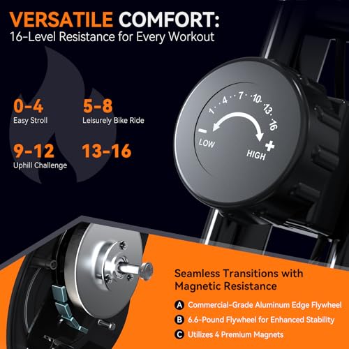 5 IN 1 Foldable Exercise Bike with 16-Level Magnetic Resistance X183383