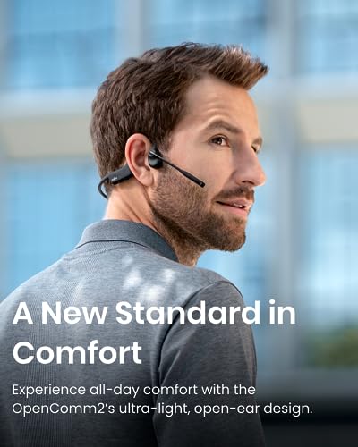 Open-Ear Bone Conduction Wireless Bluetooth Computer Headset with Noise Canceling Mic W5396