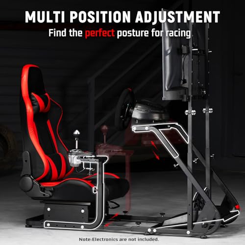 Racing Simulator Cockpit with Monitor Mount, red Seat S25184