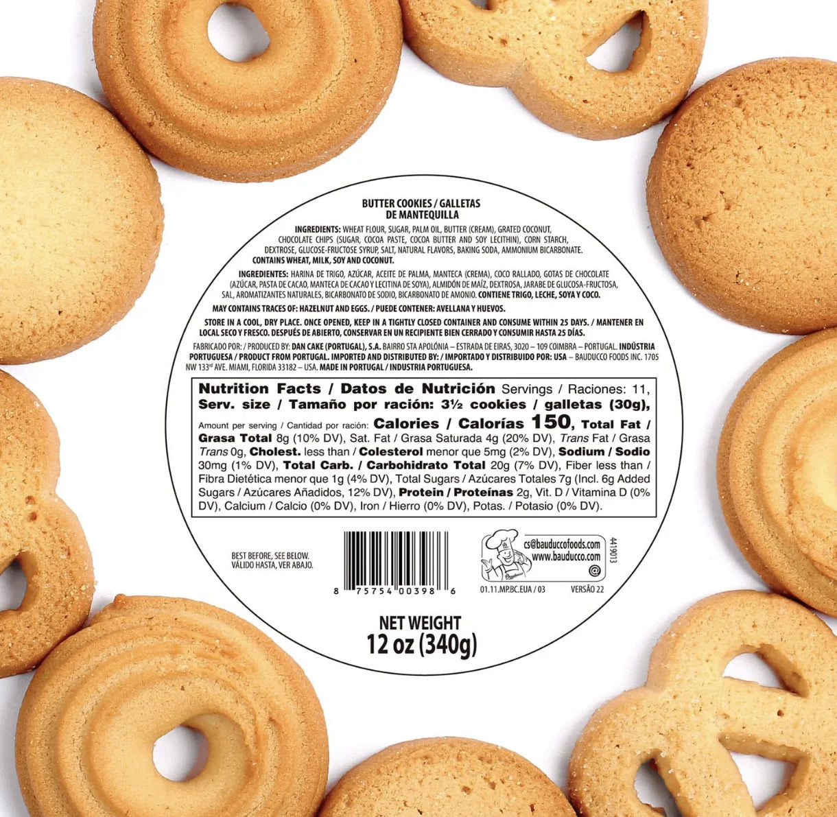 12 oz Butter Cookies Tin F962