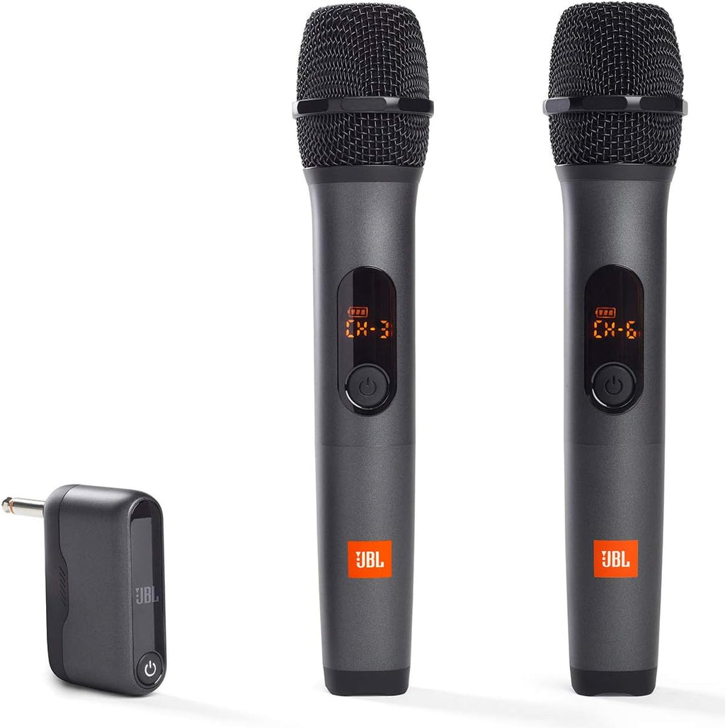 Black Wireless Two Microphone System with Dual-Channel Receiver X822