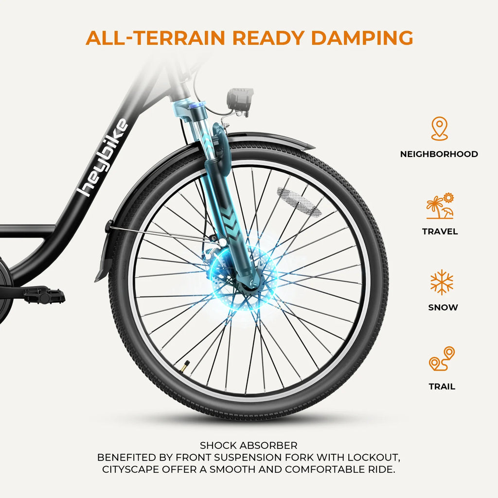 Electric City Cruiser Bicycle 26" 7-Speed Electric Bike with Removable Battery M5921