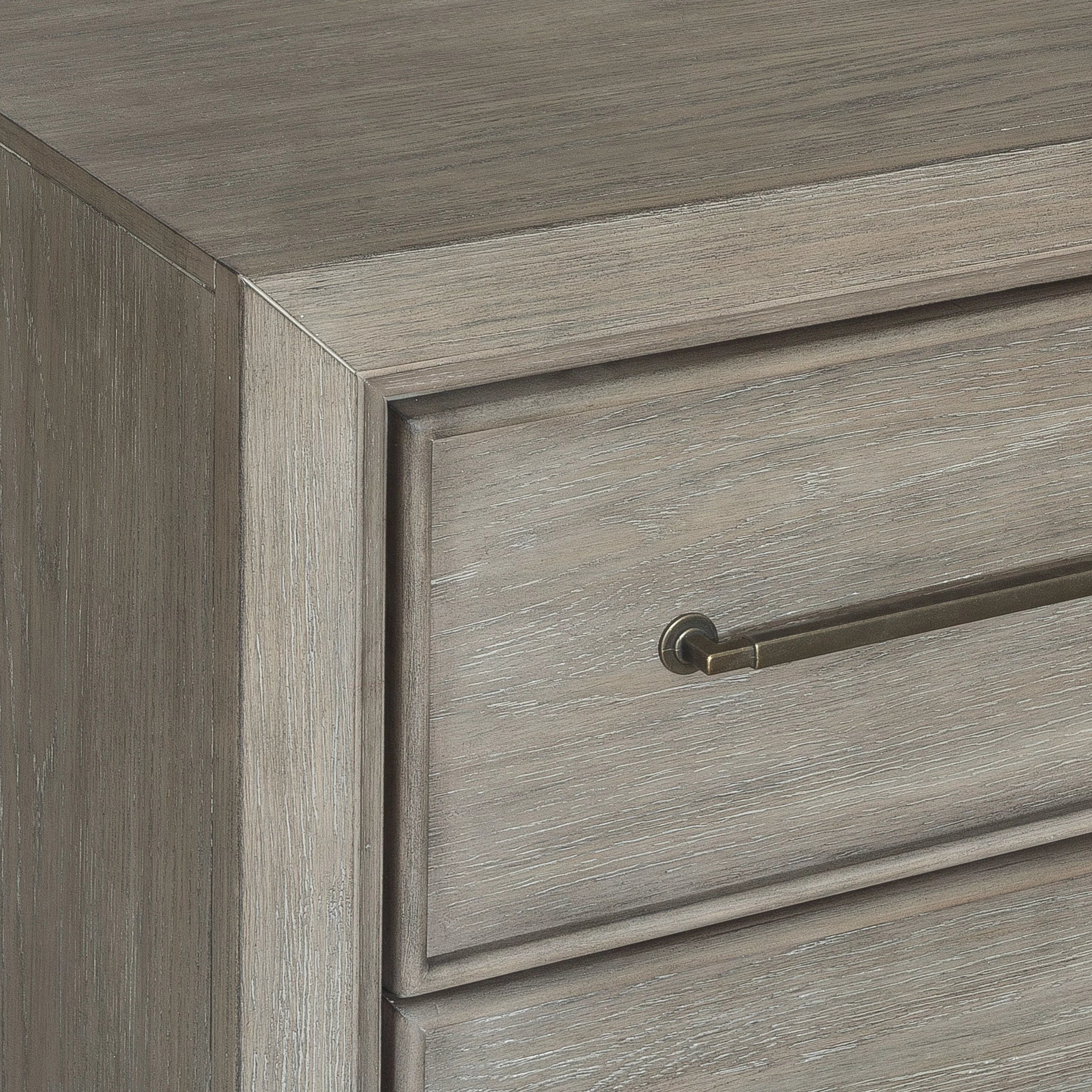 Gray Wood Queen Bedroom Set with Dresser, Mirror, Nightstand, and Chest K120