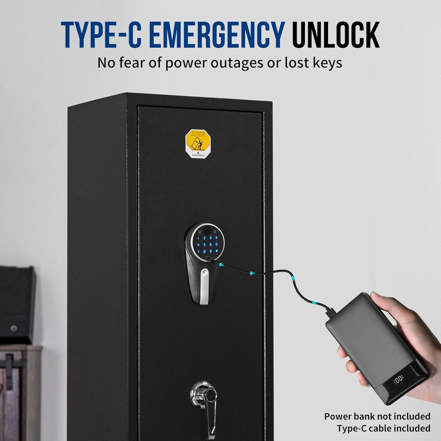 6 Long Gun Safe with Keys Keypad Wall Mount N47565