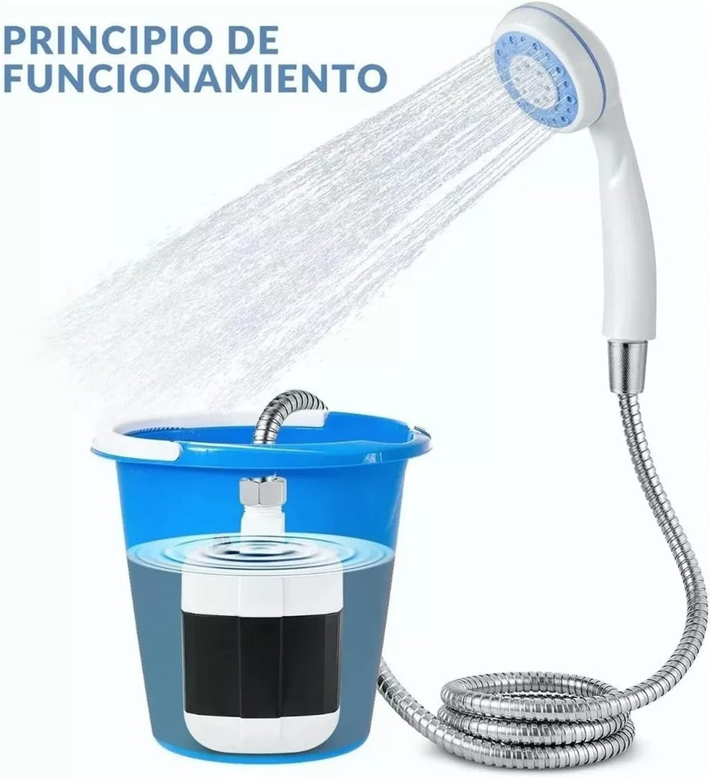 Portable Electric Shower with Battery Powered Pump Shower Head Nozzle S28146