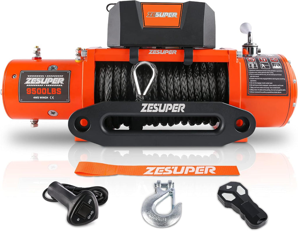 9500 lbs Waterproof Electric Winch with Hawse Fairlead V2267