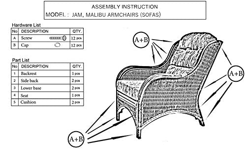 Natural Rattan Wicker Armchair with Cushion U5406