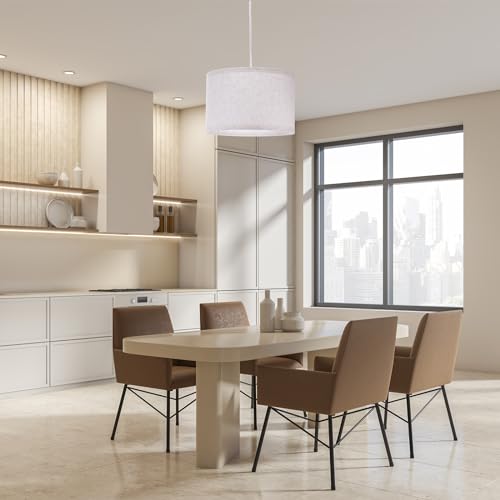 15Ft Rope Cord Hanging Lamp Fixture with On/Off Switch, White C4936