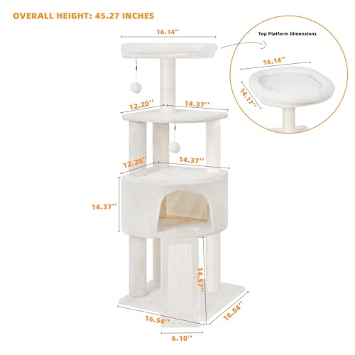 Grey Cat Tree with Scratching Post K173706