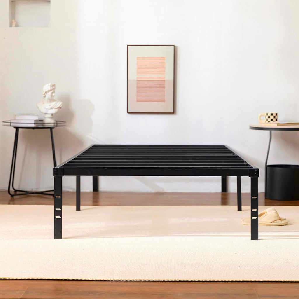 Twin XL Metal Platform Bed Frame with Storage Space Under Frame, Black X4389