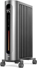 1500W Oil Filled Radiator Heater with Remote Control, Gray D848875
