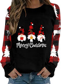 Black Plus Size Crewneck Christmas Sweatshirt S1195