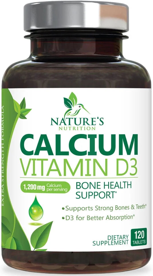 1200mg Calcium with Vitamin D3 Supplement 120 Capsules S291