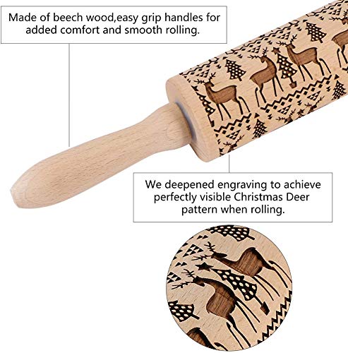 Christmas Wooden Rolling Pins T6188