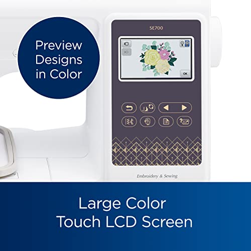 Sewing and Embroidery Machine, Computerized, 4" x 4" Hoop Area, White A796