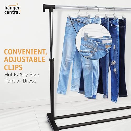 12 Pack 14" Clear Skirt Hangers with Adjustable Clips Q542566