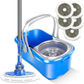 Spin Mop and Bucket with Wringer Set, Microfiber Mops Bucket, Stainless Steel Handle & 5 Reusable Pads I9225