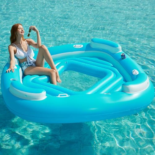Inflatable 4-Person Pool Float with Cupholders R5468