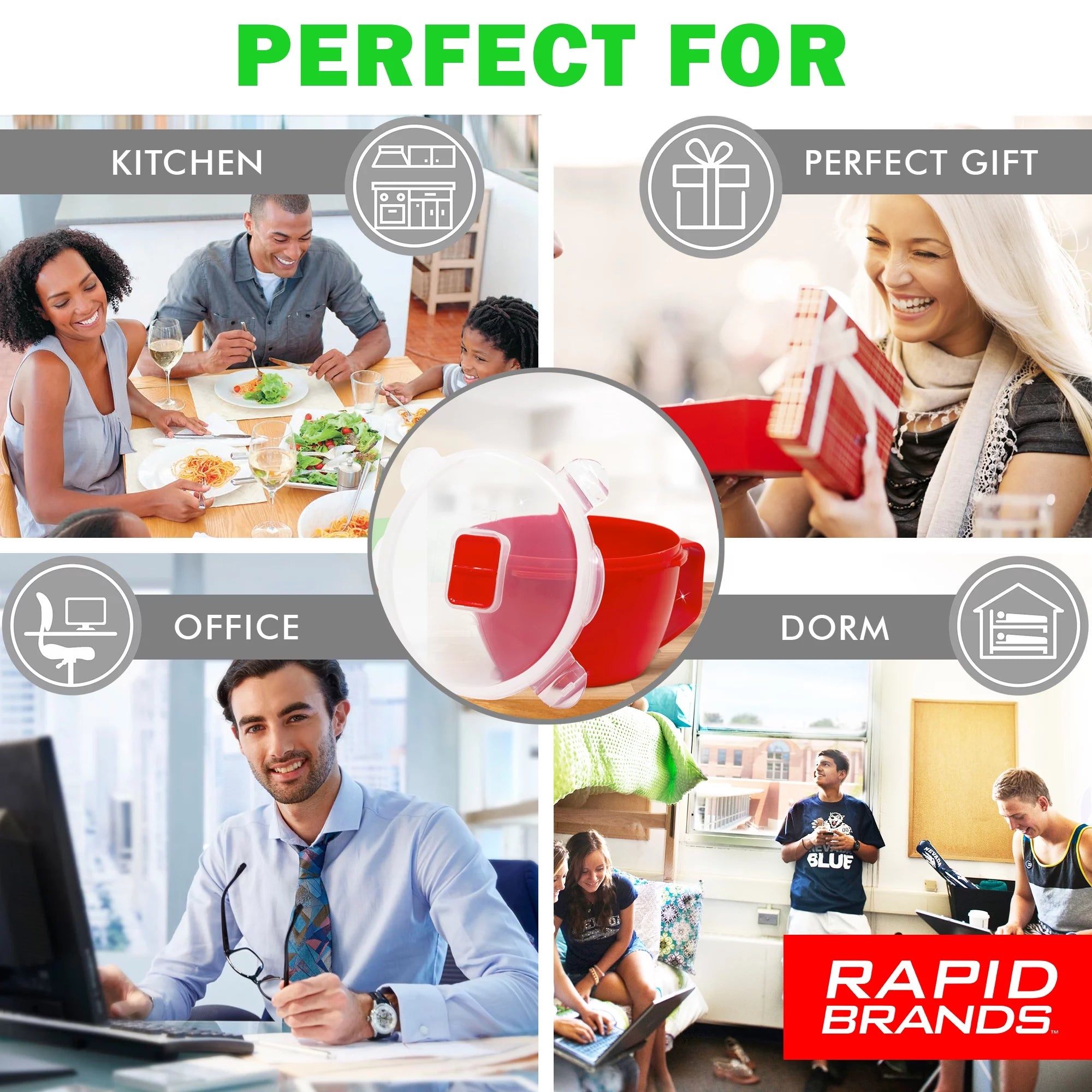 Red Microwaveable BPA-Free Soup Bowl T419