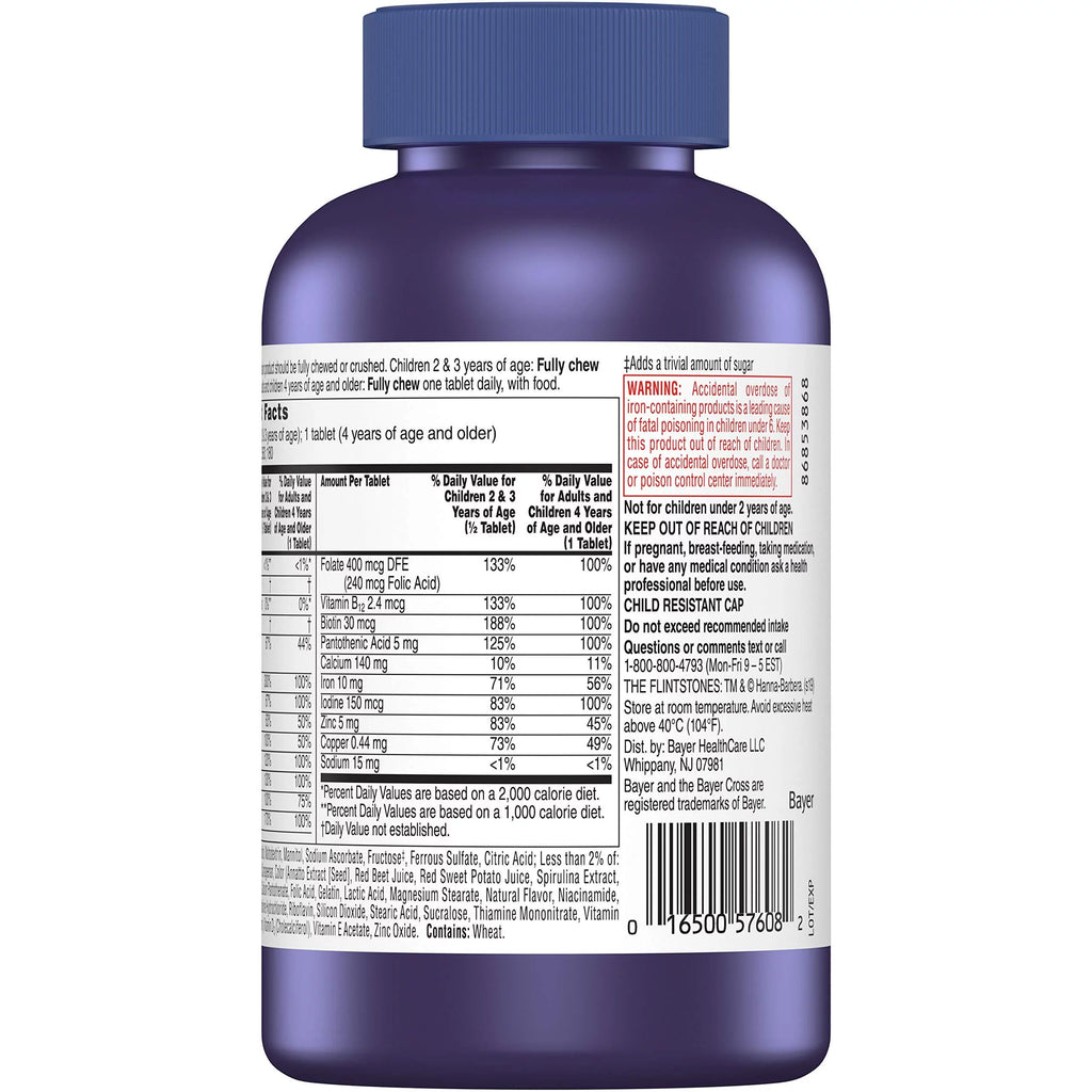 Chewable Multivitamin for Kids with Iron, Calcium, Vitamin C, Vitamin D, 180ct W743749