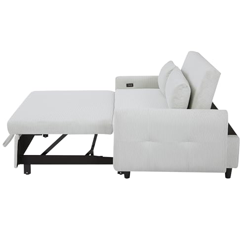 Blue Grey Corduroy 4 in 1 Convertible Sofa Couch Bed K625