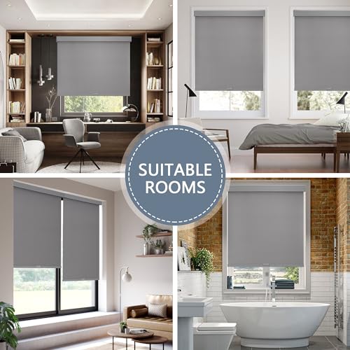 White 20" W x 72" H Cordless Blackout Roller Shades H23147