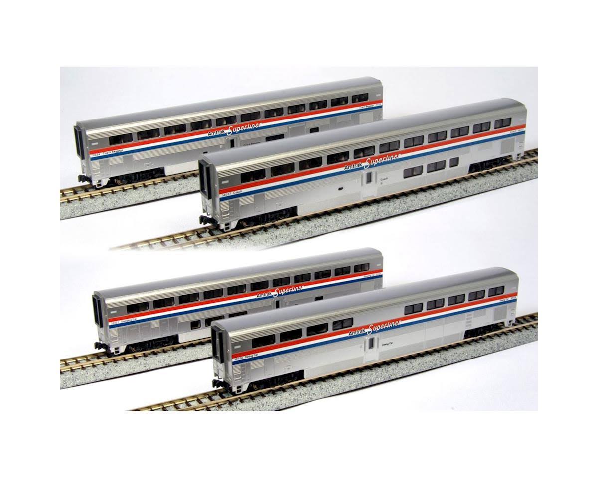 N Amtrak Phase III Superliner 4-Car Passenger Set V119933
