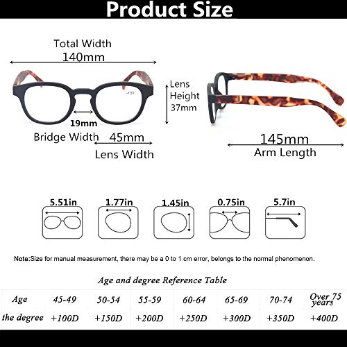 5 Pack Unisex Reading Glasses with Spring Hinge S53297