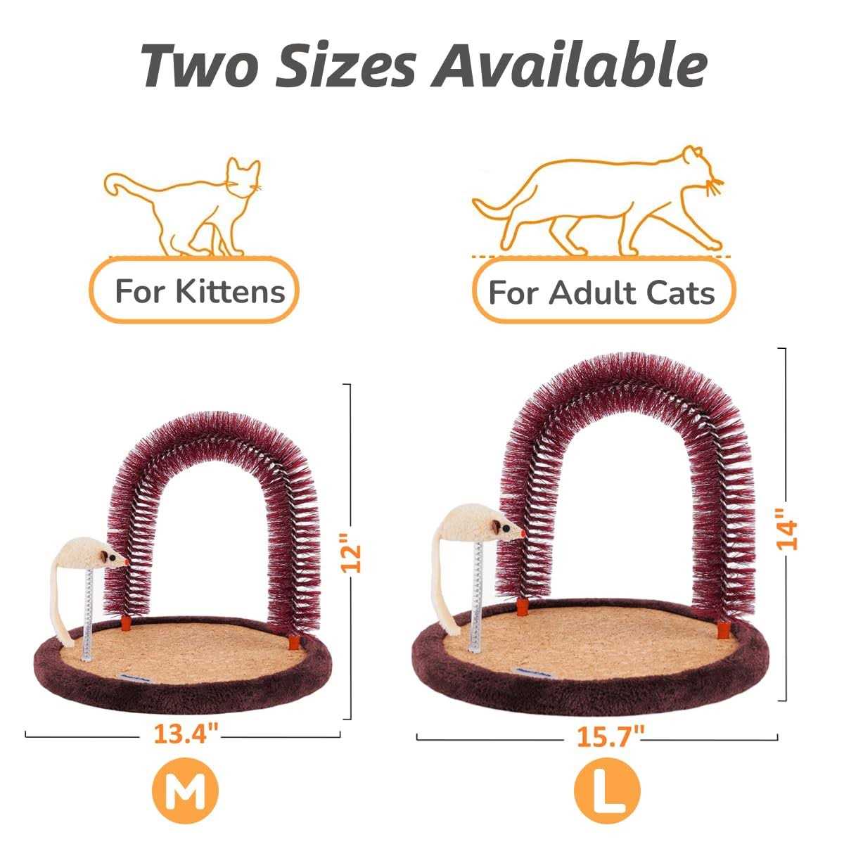 Cat Arch Self Groomer Massager with Cat Scratching Pad and Catnip Toy Z9485