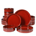 Amber Terracotta Reactive Glaze Dinnerware Set, Service for Four (16pcs) L610421
