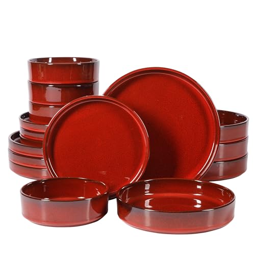 Amber Terracotta Reactive Glaze Dinnerware Set, Service for Four (16pcs) L610421