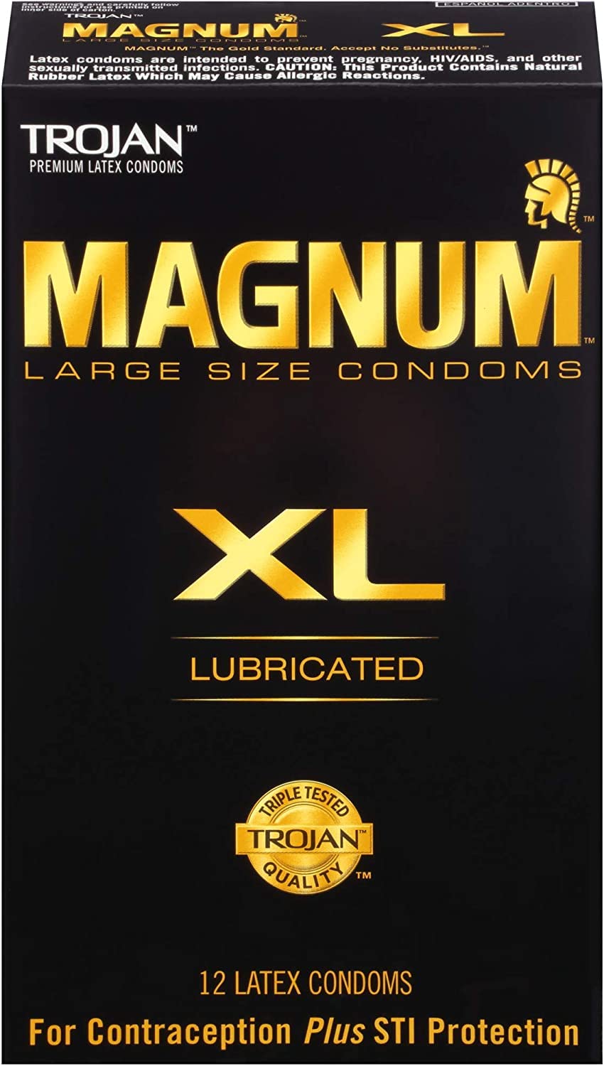 Magnum XL Lubricated Latex Condoms 12 Each C5647