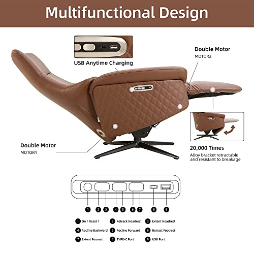 Grey Power Recliner Chair with 2 Motors R40241