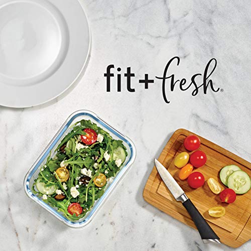 5-Pack Two Compartments Glass Storage Containers with Locking Lids, 27 oz. H851