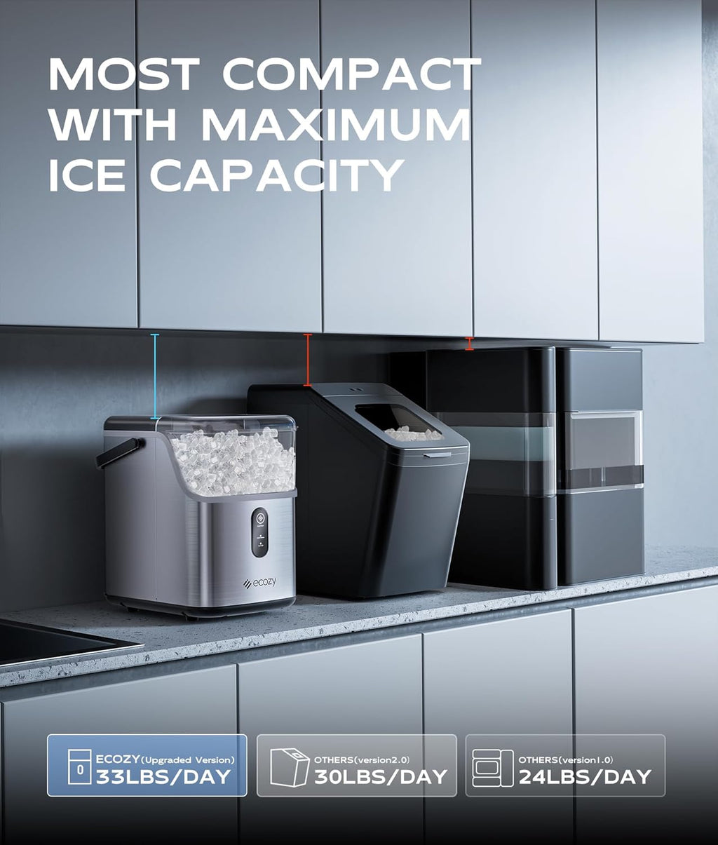 Stainless Steel Nugget Ice Maker, 33 lbs/24H A507