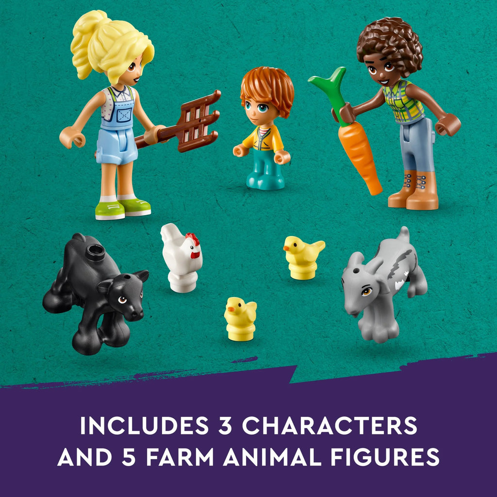 Farm Animal Sanctuary and Tractor Toy with 3 Mini-Doll Characters and 5 Farm Animal Toys Including a Baby Cow U435