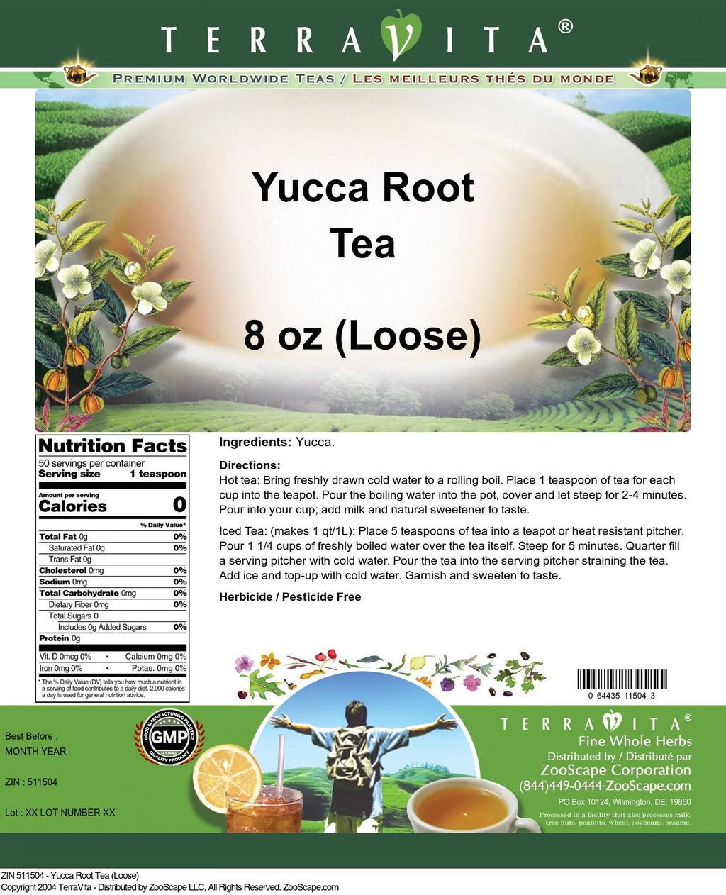 Yucca Root Tea, Loose Leaf Herbal Tea, 8 oz, 1-Pack W4296