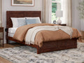 Full Solid Wood Foundation Bed Frame with Matching Footboard K69108