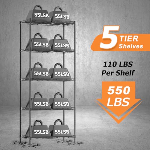 5-Tier Adjustable Metal Wire Shelving Unit Q736