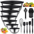 26 PCS Stainless Steel Nesting Black Mixing Bowls Set Y300531