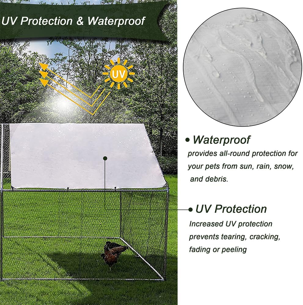 Large Metal Chicken Coop with Waterproof Cover (XL) H81593