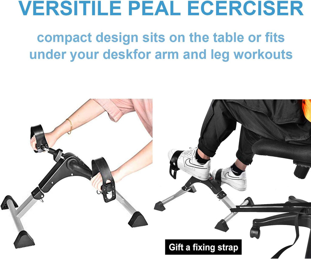 Silver Mini Exercise Bike Pedal Exerciser with LCD Monitor A192567