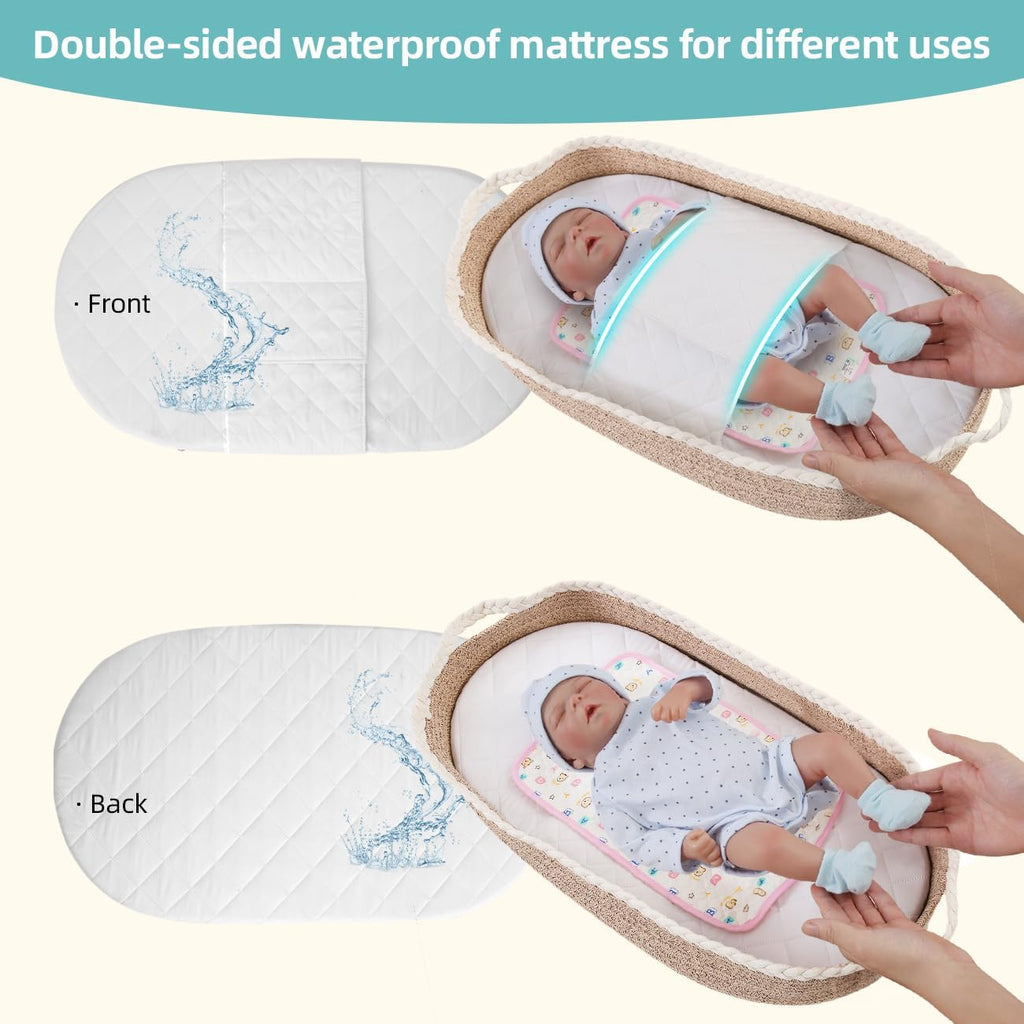 Baby Changing Basket with Waterproof 2 Diaper Pads and Removable Cover O982022