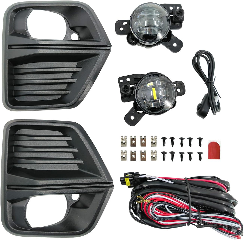 Front Fog Light Assembly with Bezel Cover and Harness for Chevy Colorado 2023 2024 K889