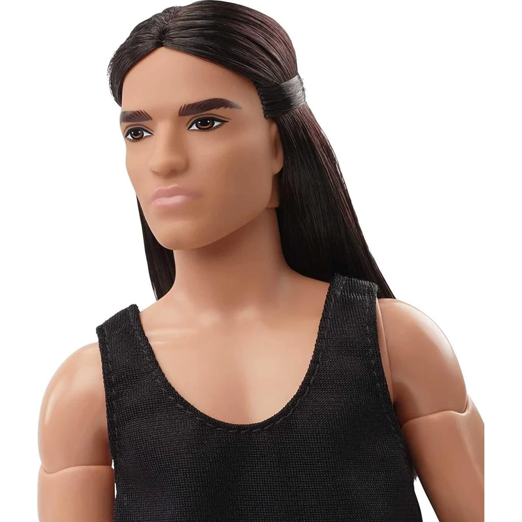 Ken Doll with Long Brown Hair & Metallic Silvery Pants Y3379