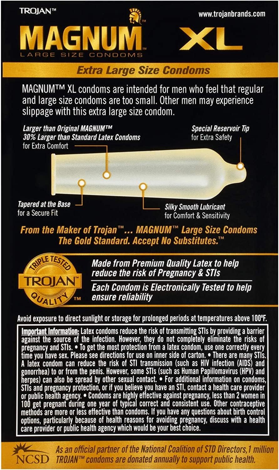 Magnum Lubricated Condoms, Extra Large, 12 Count Y242116