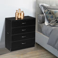 Black 4-Drawer MDF Wood Dresser B42038